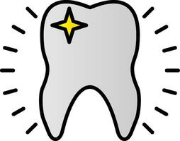 Tooth Line Filled Gradient  Icon vector