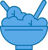 Salad Bowl Filled Blue  Icon vector