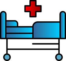 Hospital bed Line Filled Gradient  Icon vector