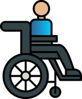 Disabled Person Line Filled Gradient  Icon vector