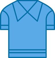 casual camisa lleno azul icono vector