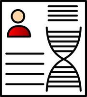 DNA Line Filled Gradient  Icon vector