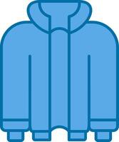 chaqueta lleno azul icono vector