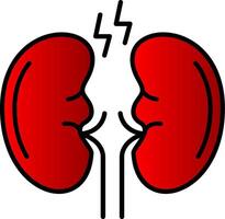 Kidney Line Filled Gradient  Icon vector