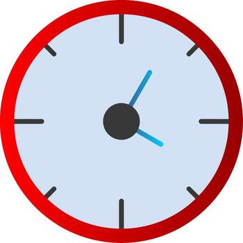 reloj plano degradado icono vector