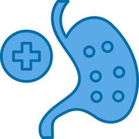 gastroenterología lleno azul icono vector