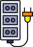 Extension Cord Line Filled Gradient  Icon vector