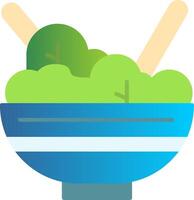 Salad Bowl Flat Gradient  Icon vector