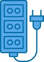 Extension Cord Filled Blue  Icon vector