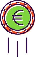 euro firmar lleno icono vector