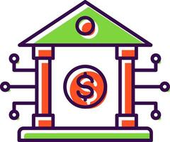 Banking System Filled  Icon vector