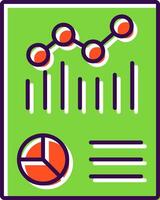 Graphical Report Filled  Icon vector