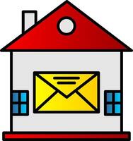 casa correo línea lleno degradado icono vector