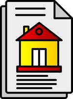 Property Document Line Filled Gradient  Icon vector