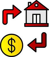Property Exchange Line Filled Gradient  Icon vector