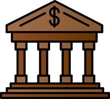 Bank Line Filled Gradient  Icon vector