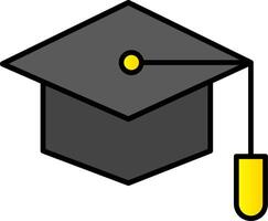 Graduate Hat Line Filled Gradient  Icon vector