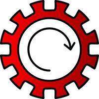 Gear Wheel Drawing Line Filled Gradient  Icon vector