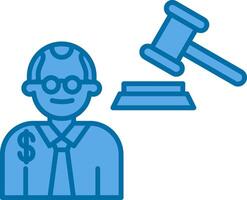 Judge Giving Order Filled Blue  Icon vector