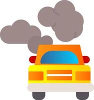 coche contaminación plano degradado icono vector