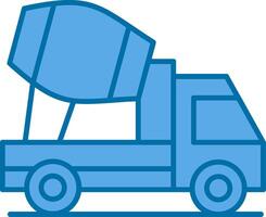 Concrete Mixer Filled Blue  Icon vector