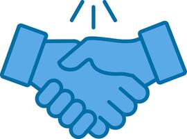 Handshake Filled Blue  Icon vector