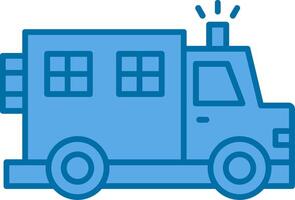 Police Van Filled Blue  Icon vector