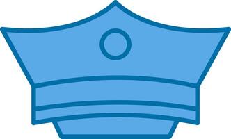 Policeman's hat Filled Blue  Icon vector