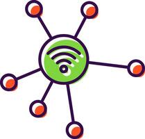 Network Filled  Icon vector