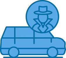 Thief Van Filled Blue  Icon vector