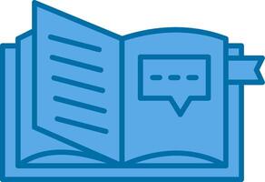 Open Book Filled Blue  Icon vector