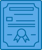 Certificate Filled Blue  Icon vector