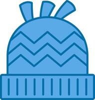 Winter Hat Filled Blue  Icon vector