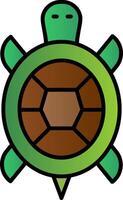 Tortuga línea lleno degradado icono vector