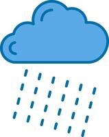 Rainy Filled Blue  Icon vector