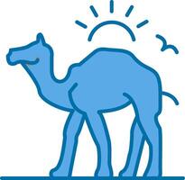 Camel Filled Blue  Icon vector