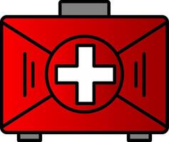 First Aid Kit Line Filled Gradient  Icon vector