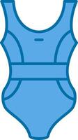 Swimsuit Filled Blue  Icon vector