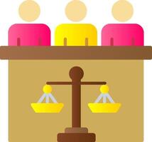 Court Jury Flat Gradient  Icon vector