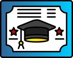 diploma línea lleno degradado icono vector