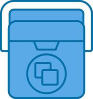 Ice Box Filled Blue  Icon vector