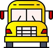 School Bus Line Filled Gradient  Icon vector