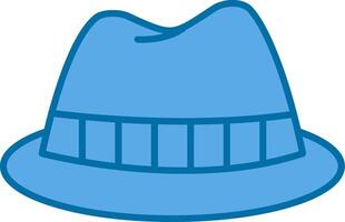 Fedora Hat Filled Blue  Icon vector