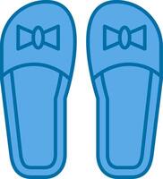 Slippers Filled Blue  Icon vector