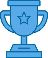 Trophy Filled Blue  Icon vector