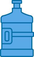 Water Flask Filled Blue  Icon vector