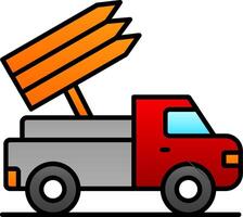 Missile Truck Line Filled Gradient  Icon vector