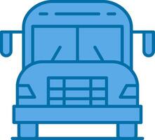 School Bus Filled Blue  Icon vector