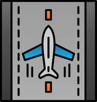 Landing Airplane Line Filled Gradient  Icon vector