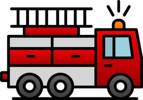 Fire Brigade Line Filled Gradient  Icon vector